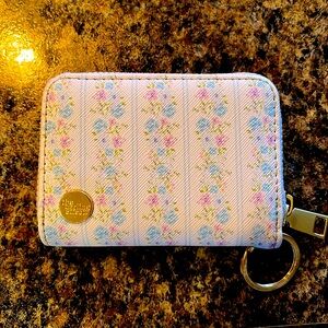 Darling effect floral keyring wallet with 12 card slots and outside ID slot